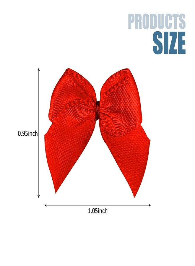 SimautHawk 50pcs 1 Inches Boutique Red Ribbon Bow, Small Bows, for Holiday Bows for Crafts, Wedding and Gift Wrapping, Scrapbook Card (Red, 1.05 inches) - Image 2